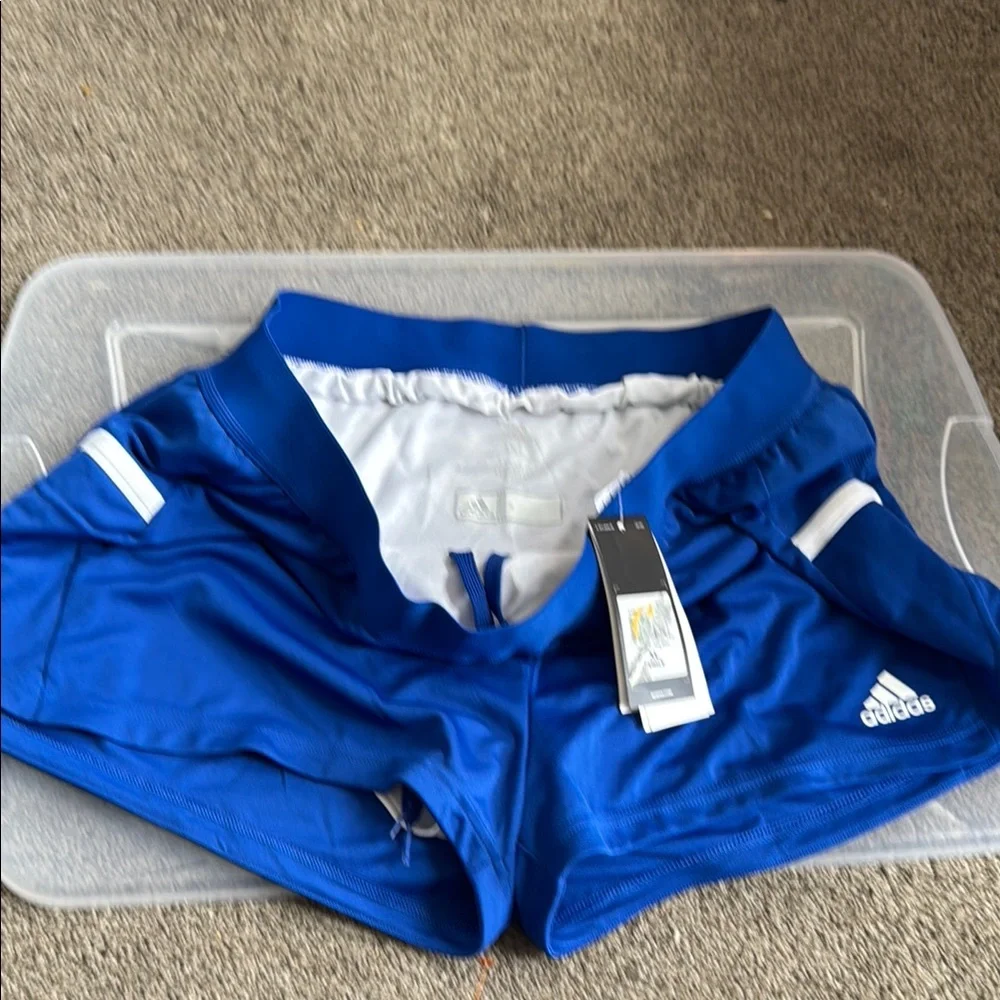 Adidas Women's Blue Sports Shorts - Picture 2 of 8